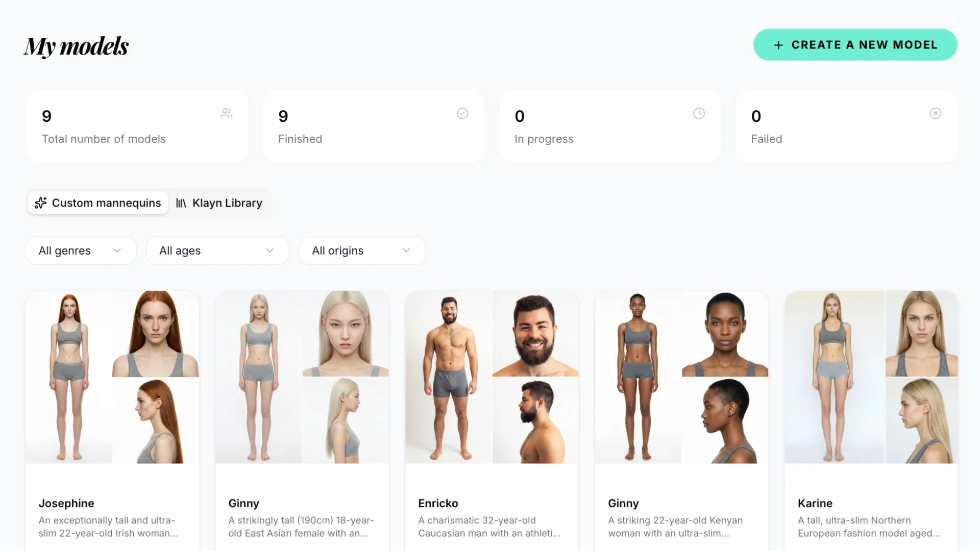 Accéder à la création de mannequin